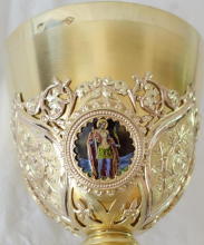Solid silver gilt antique French Gothic Chalice.